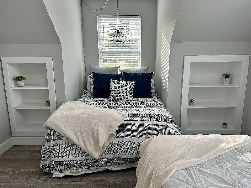 Bedroom 2 has a full and queen bed. This is the full.