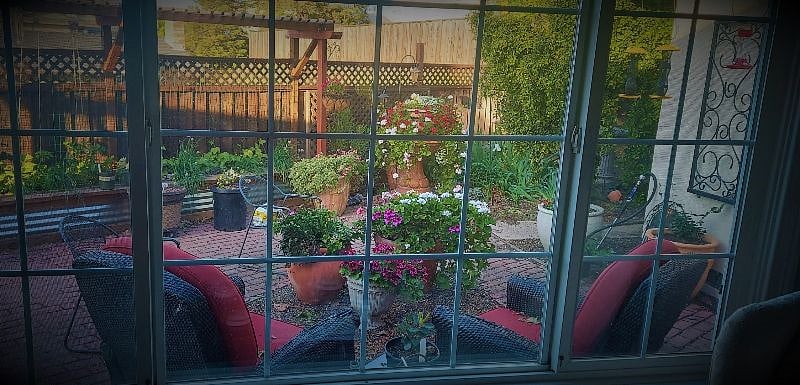 View from living room swivel recliners.