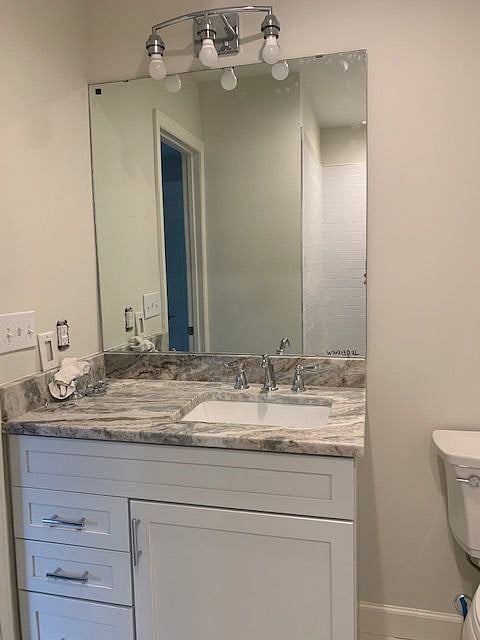 Bathroom - granite counters.