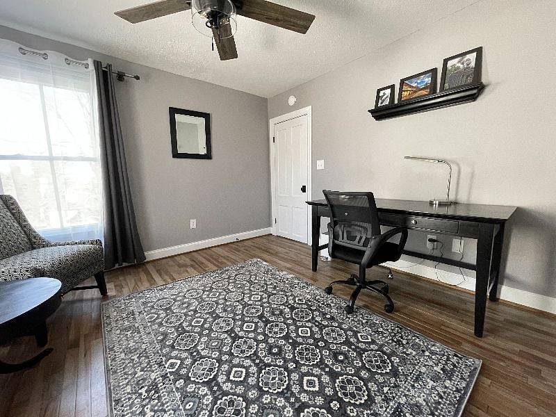 Bedroom #2 can be set up to just be an office or a full size bed.