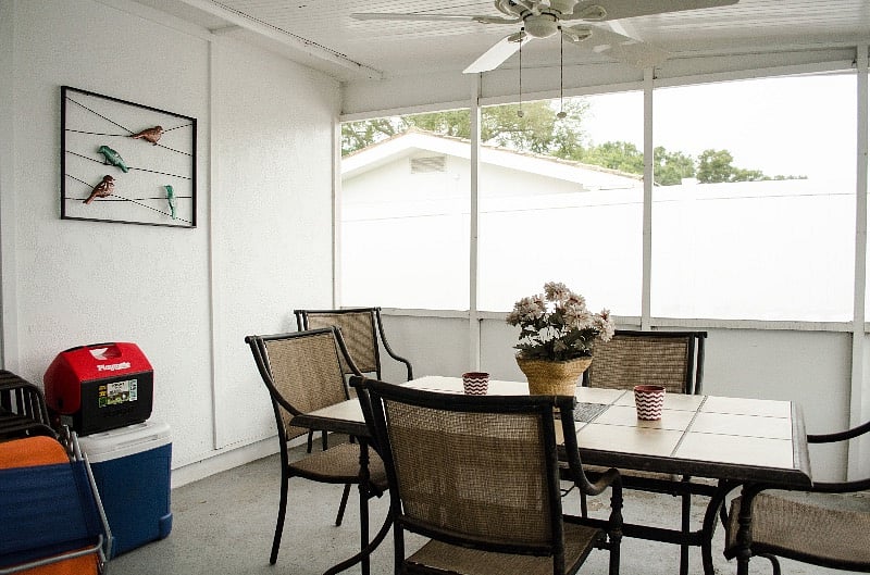 Back porch with Grill, Table and Chairs