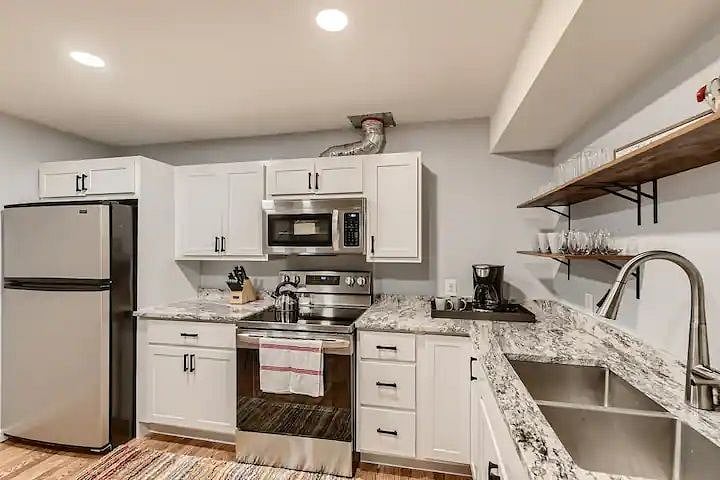Plenty of kitchen storage, including a pantry behing