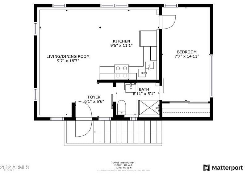 Floor plan for Apt E.