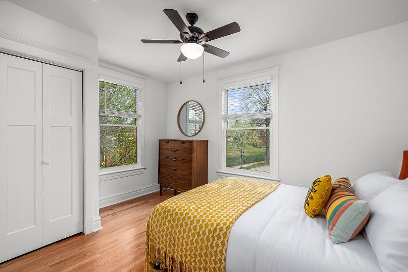 The back bedroom is a quiet place away from the rest of the house.