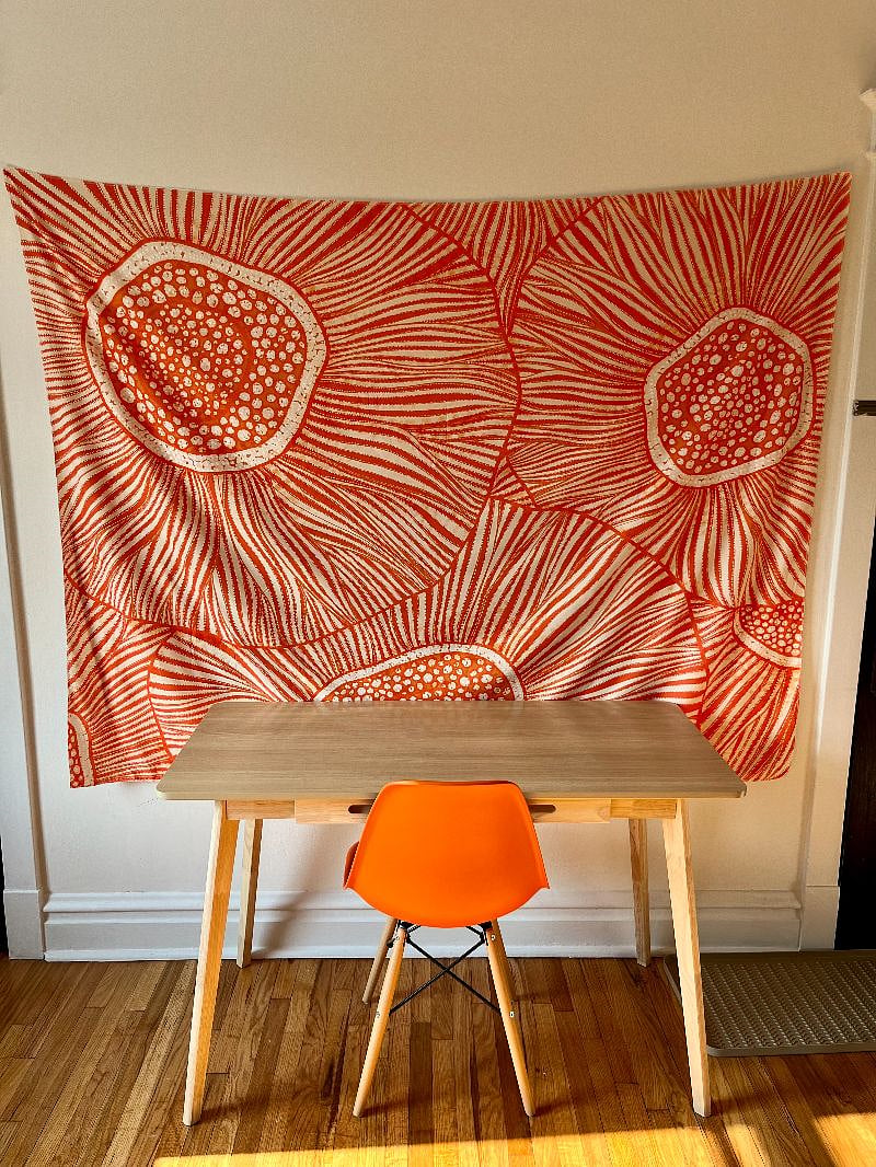 Dedicated workspace. Desk with two drawers and a chair. Perfect for those working remotely or staying for an extended period of time.
