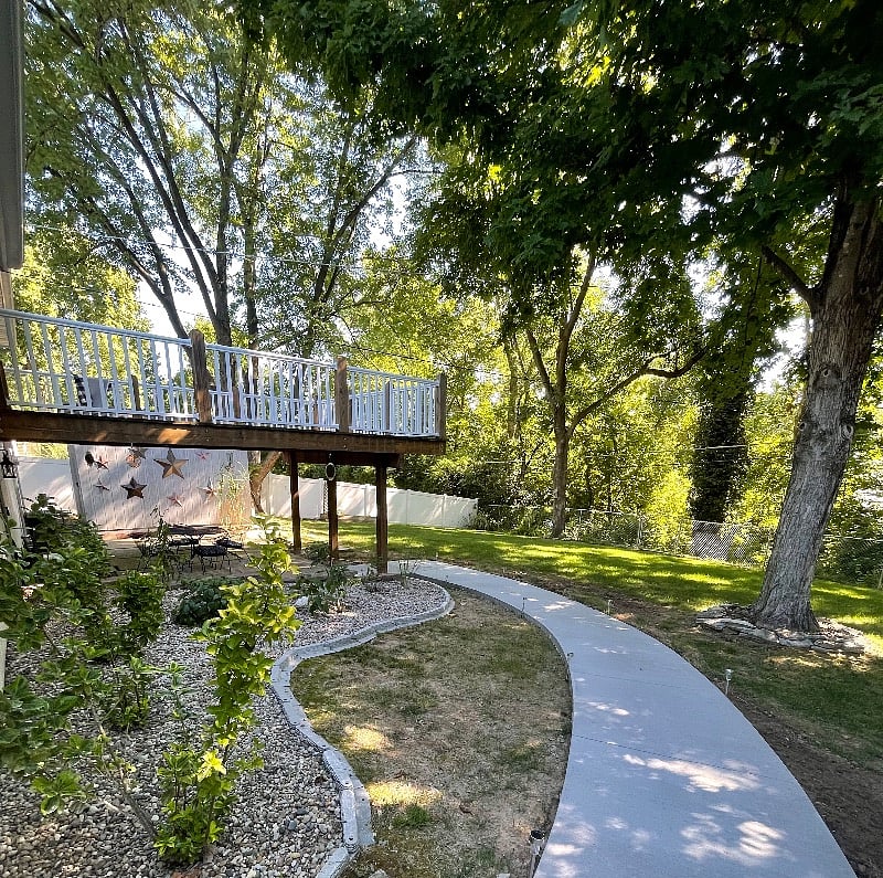 Walkway to basement unit