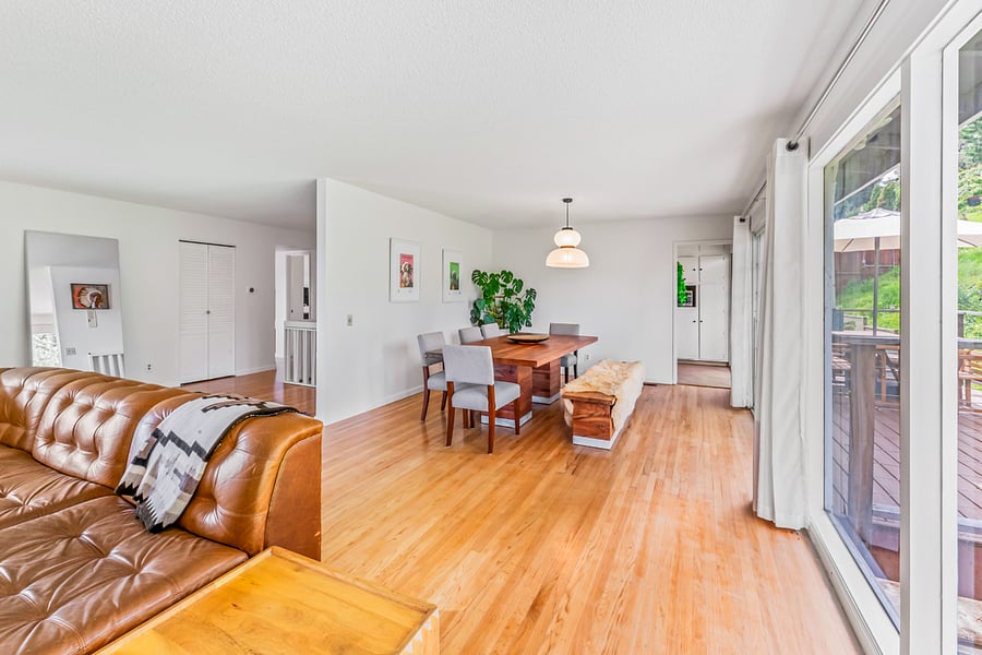 Dine on on your wooden dining table big enough to seat eight people!