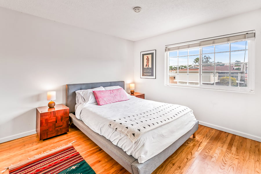 Slumber in peace in your comfy queen sized bed!