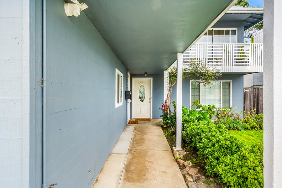 Walk through your bottom entry to your unit.