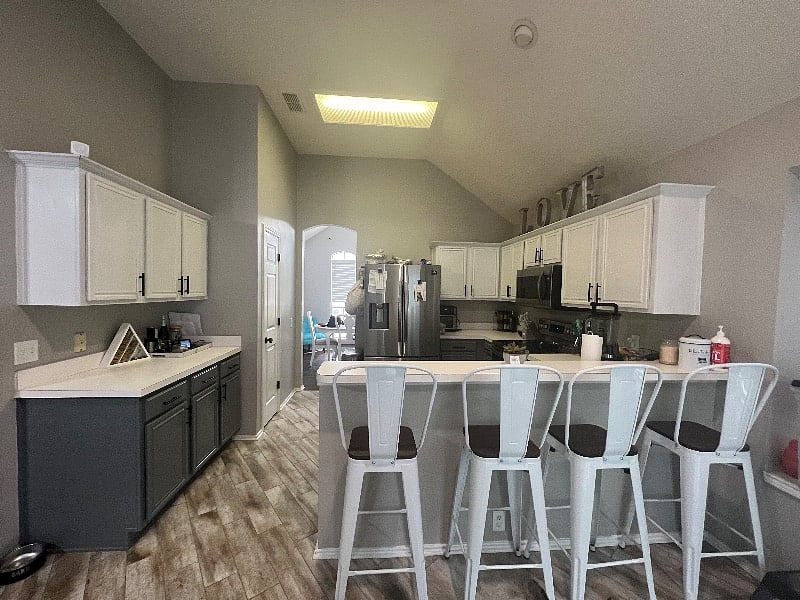 You will have your own cabinet and room in the pantry to store your groceries. all kitchen supplies are open for use. My home is your home.