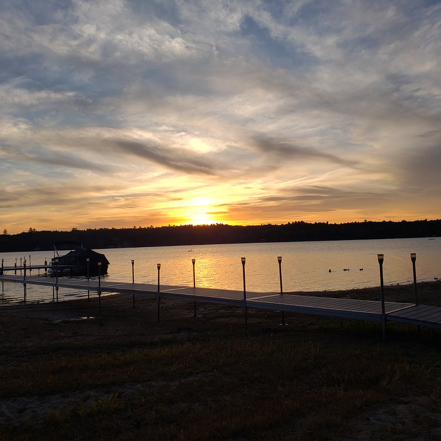 Highland Lake right of way at sunset, just a short walk from the house