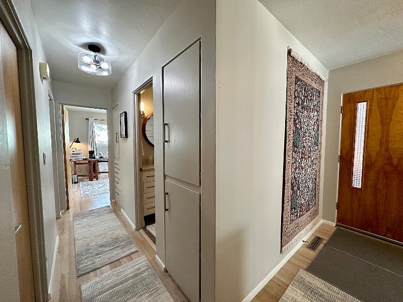 left: bedroom hallway, right: private entrance