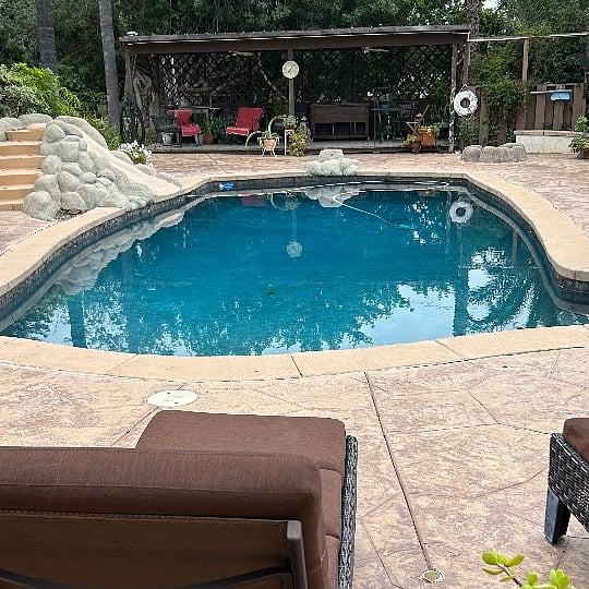 View from front door of pool house