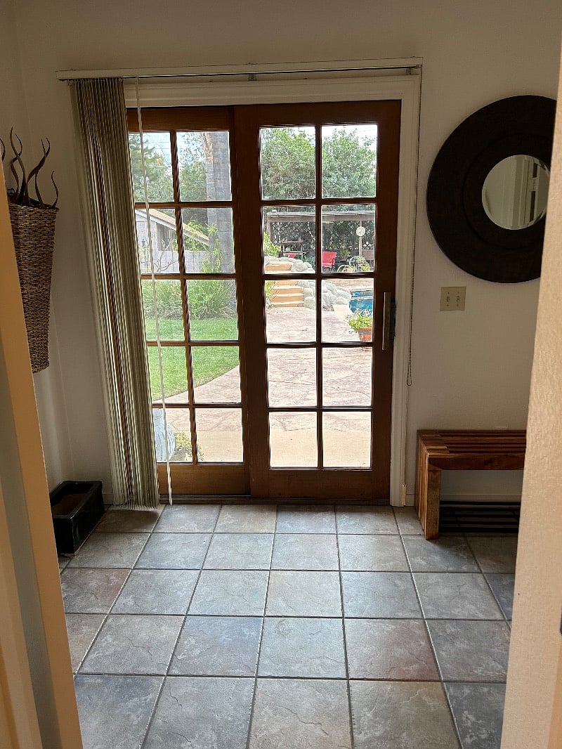 Looking out front door
