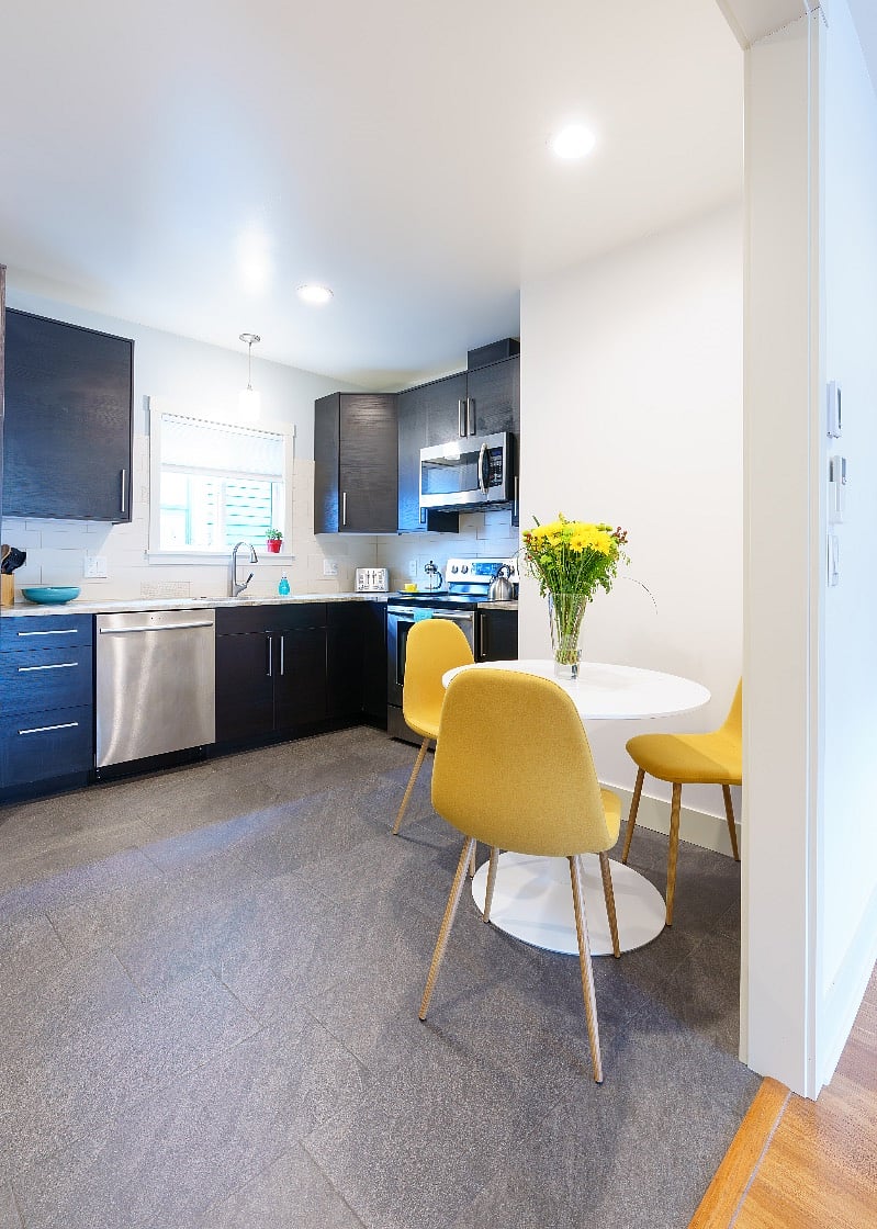 Sunny chairs in the kitchen.