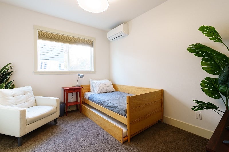 North bedroom has twin bed with a second trundle twin beneath. Air conditioning in this room as well.