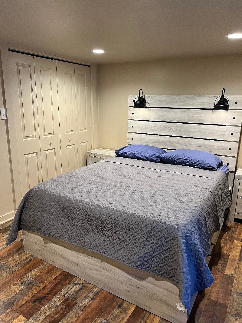 Basement Bedroom. Queen size mattress that is super comfy