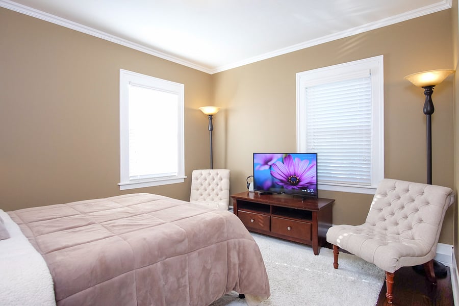 Full size memory foam mattress with large closet