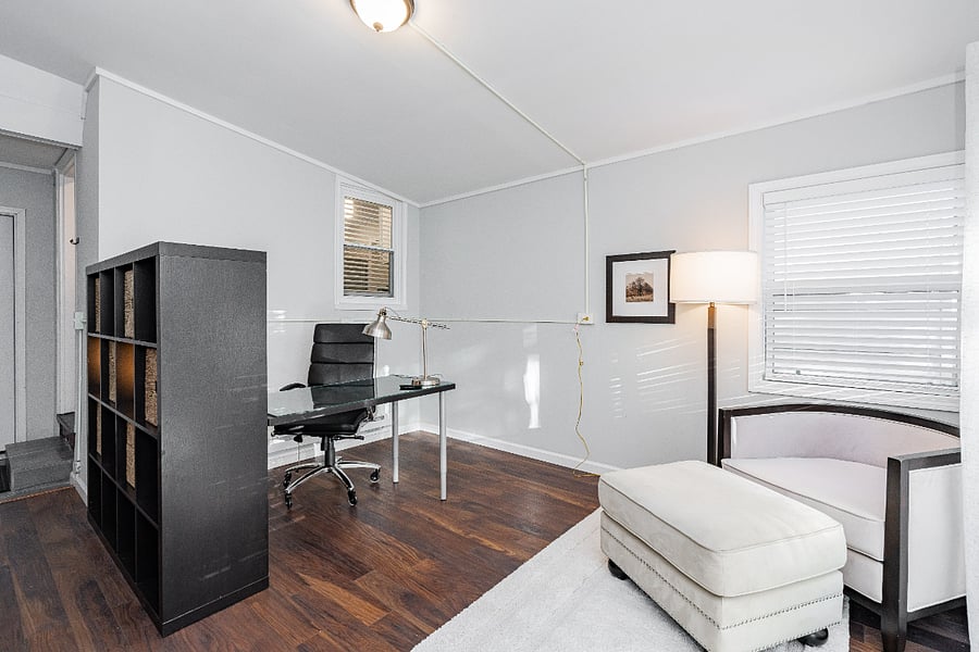 Private home office and living room
