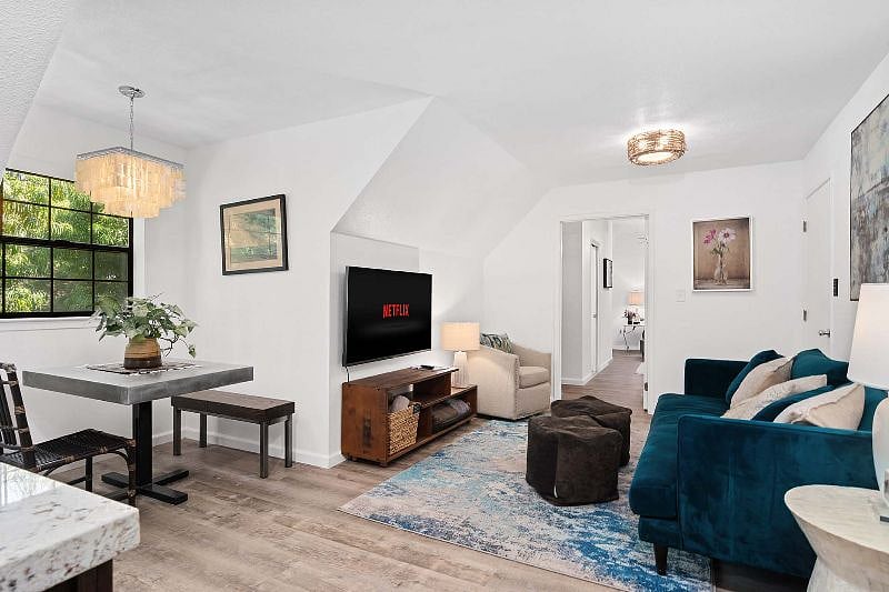 Living room, dining, kitchen area