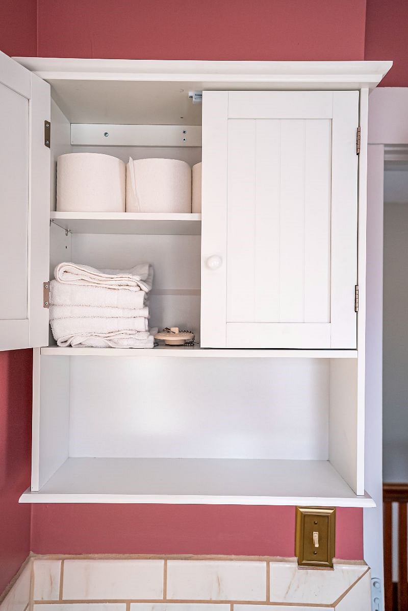 Cabinet in bathroom