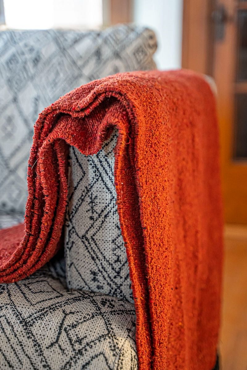 Cozy blanket in living room