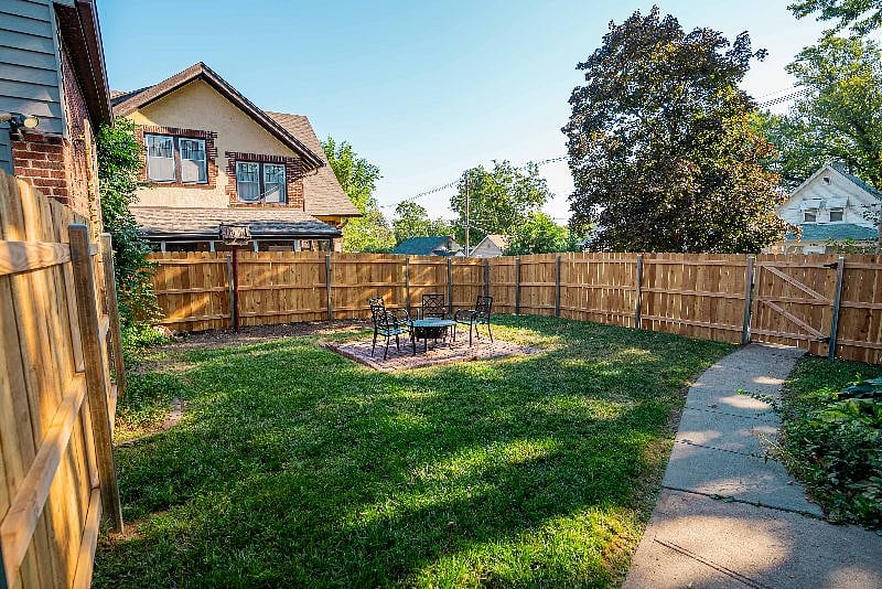 Fully fenced-in backyard