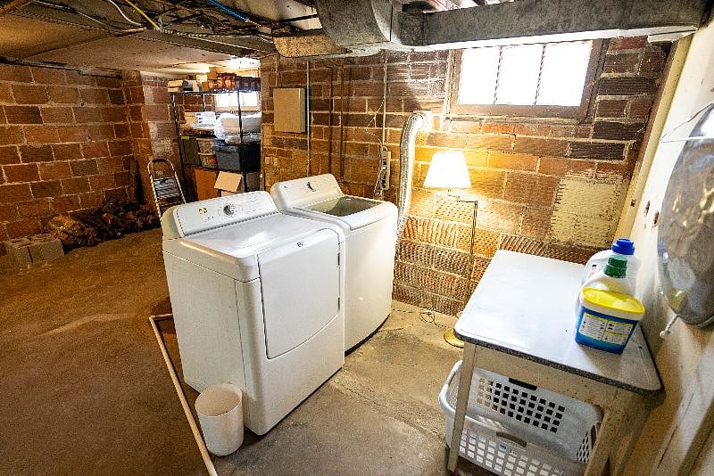 Basement laundry area