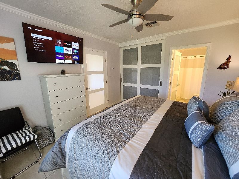 50-inch smart TV in the primary bedroom. Wi-fi included!