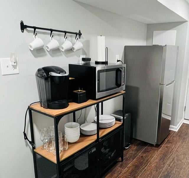 Kitchenette with full size refrigerator - Private Space 