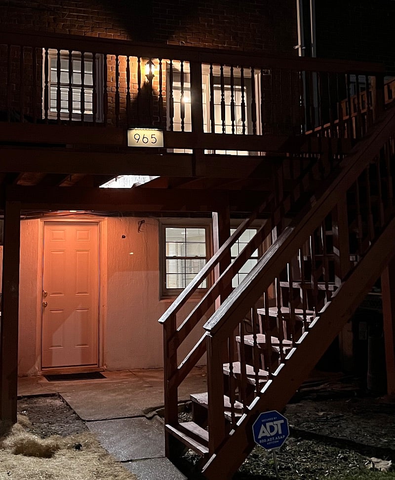 Back Door Entrance to Shared Space - Includes Digital Finger Print Key Entry and Motion Light Detector