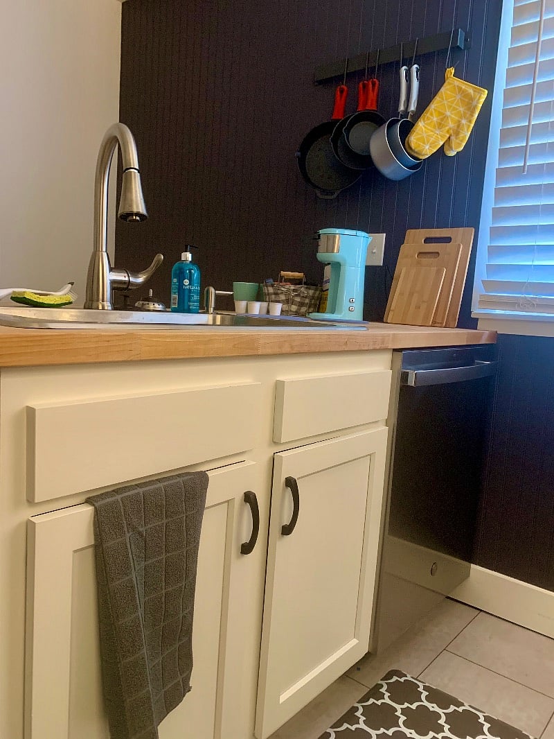 Deep sink and dishwasher make clean up a breeze.