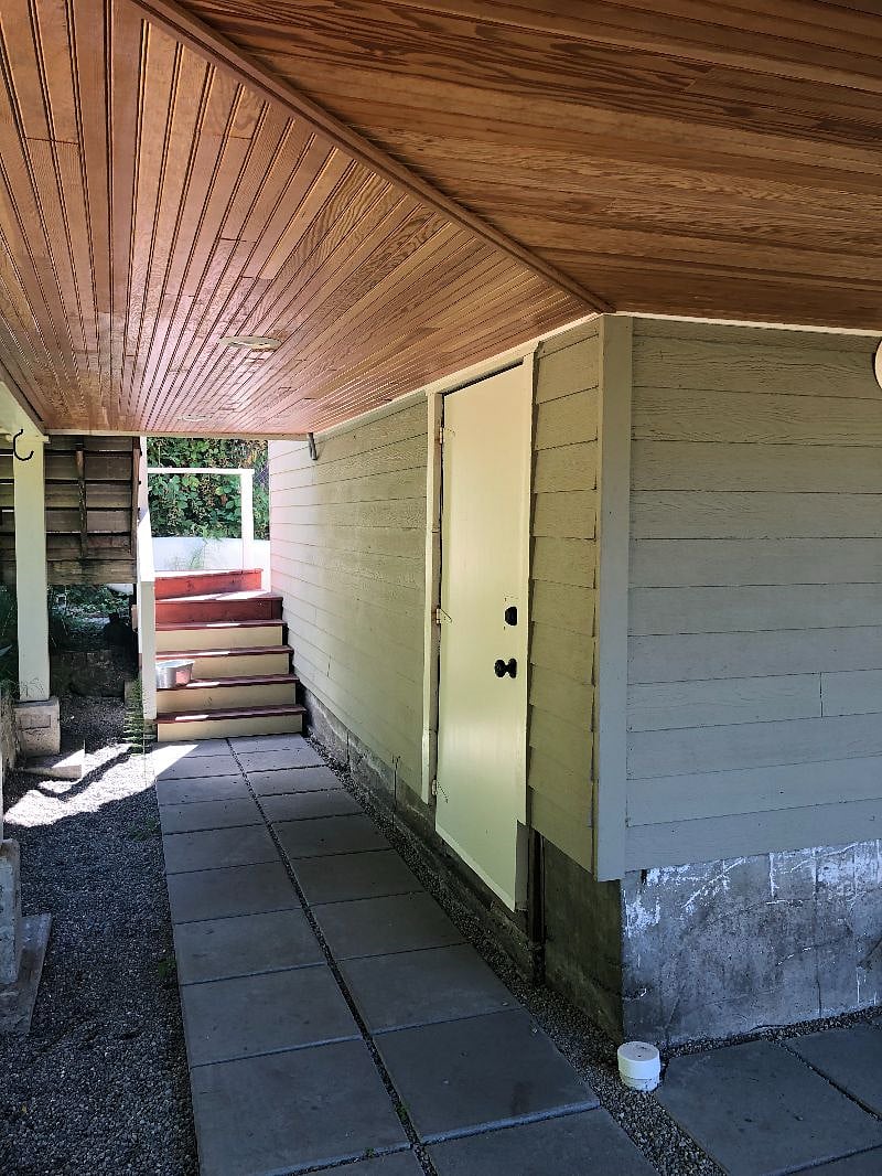 Exterior of tenant laundry and storage room