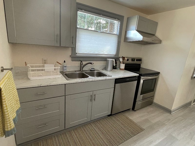Kitchen, view from deck door