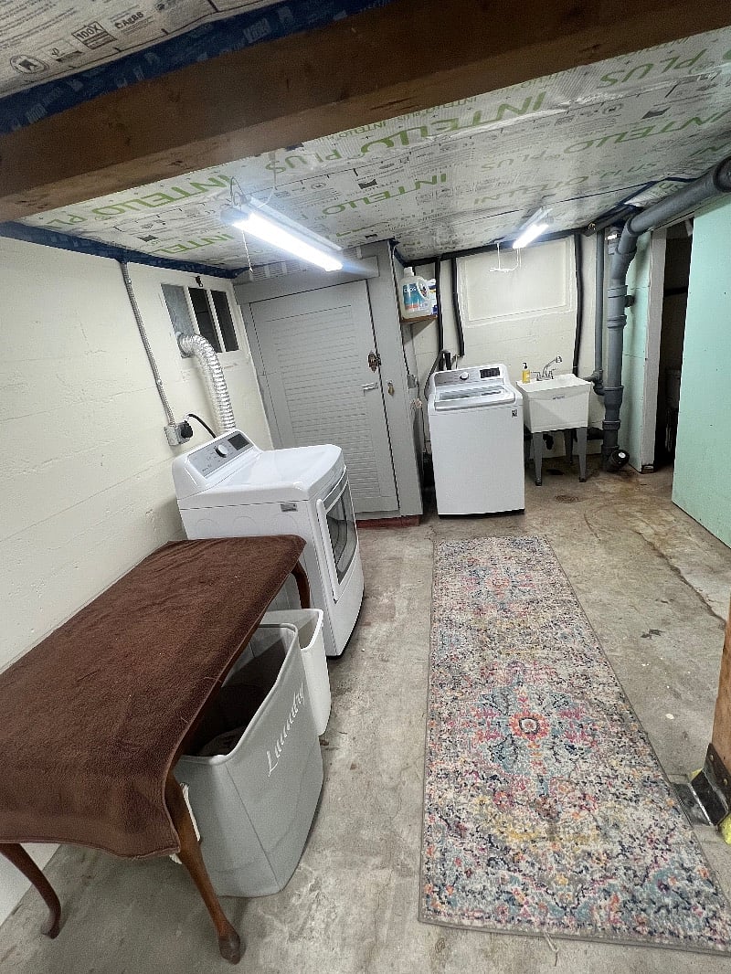 Full Basement with New Washer & Dryer and half bath