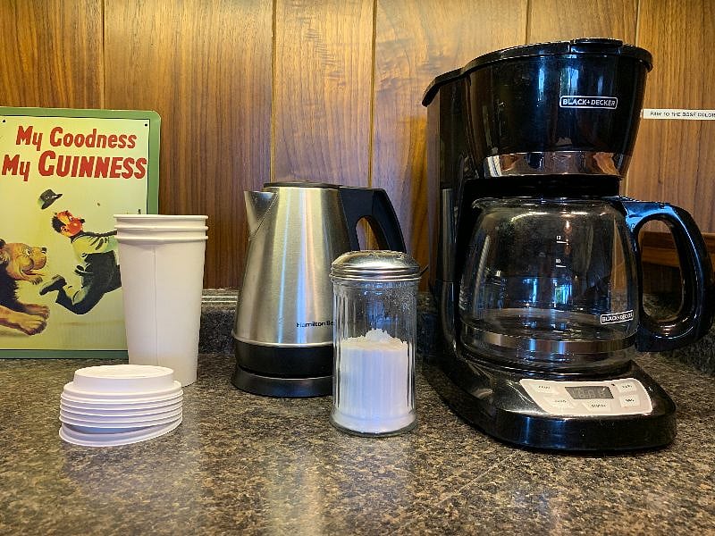 Coffee & tea area in the pub/kitchen