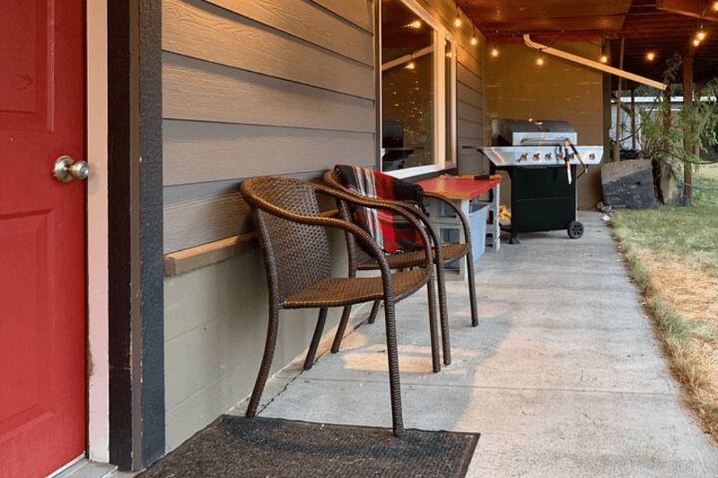 Patio with gas grill