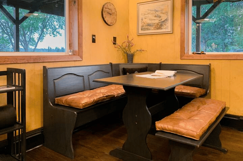 Corner table in the pub/kitchen