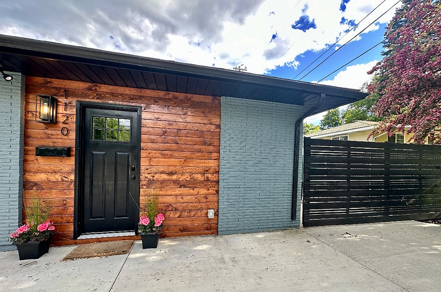 Front of the apartment which is connected to a main home however completely separate units.