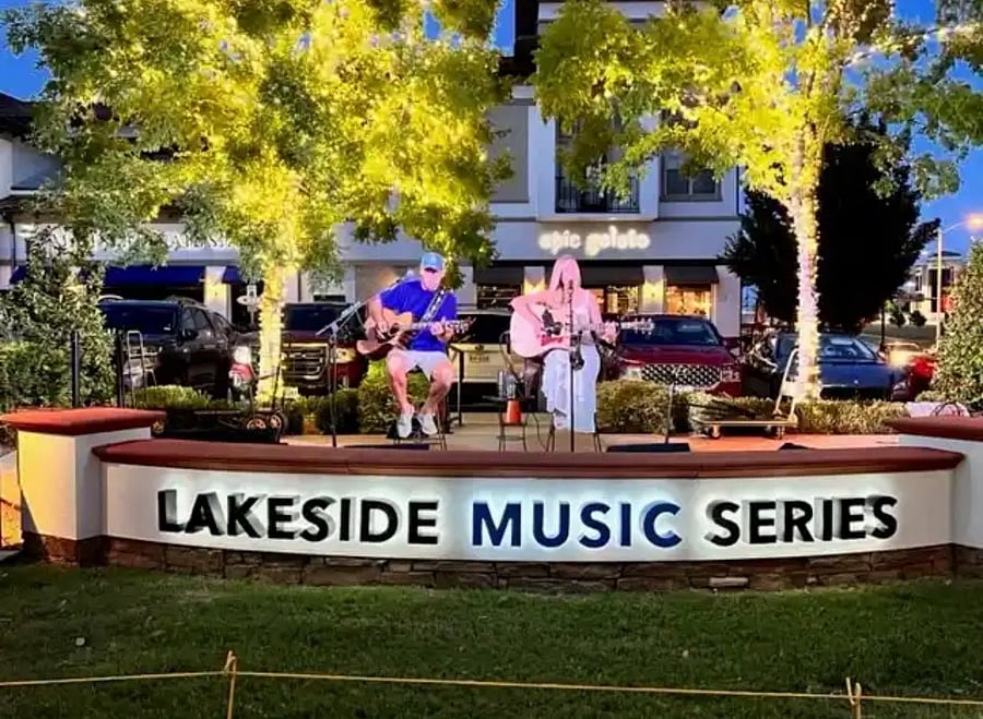 Lakeside Village is walking distance or a two minute drive. Free music at Lakeside every week.
