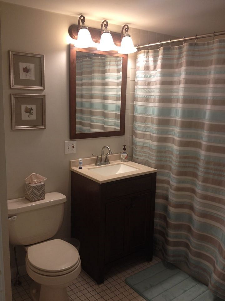 Bathroom off of bedroom.