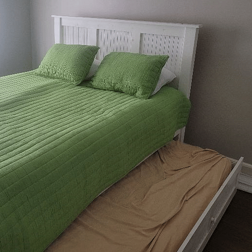 same bed showing the trundle extended