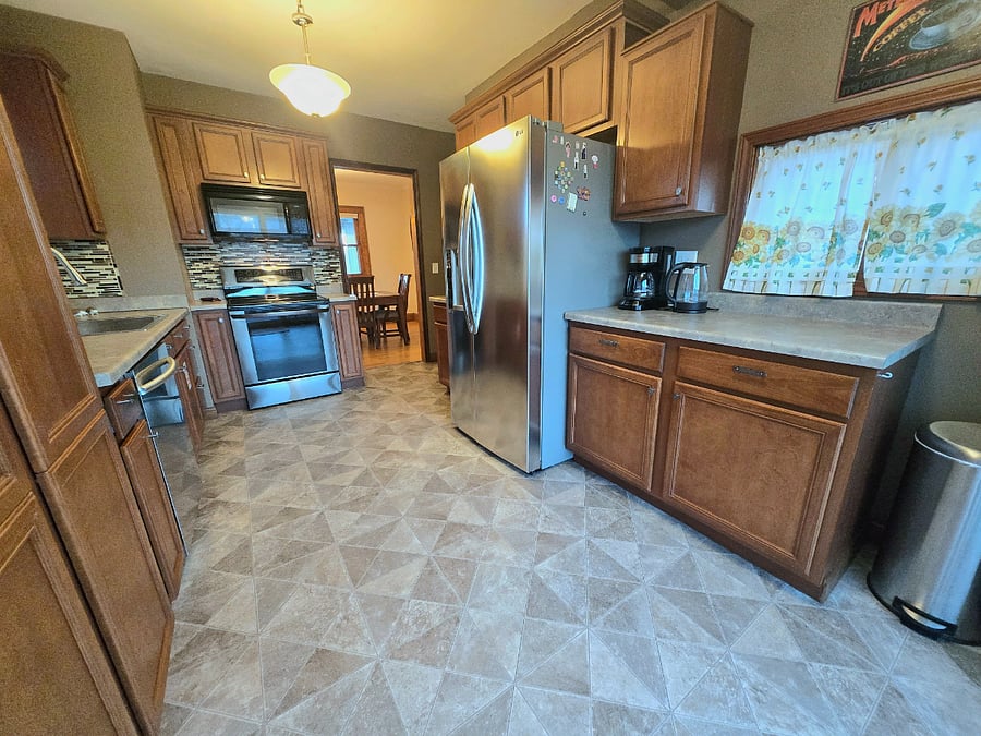 Updated appliances in spacious kitchen