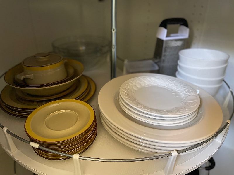 Vintage and modern ceramics.