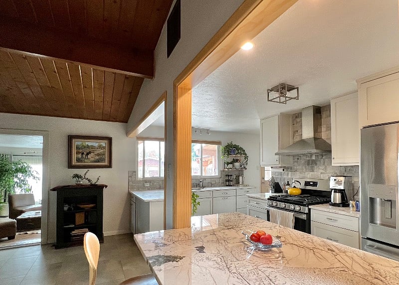 View of kitchen and breakfast bar