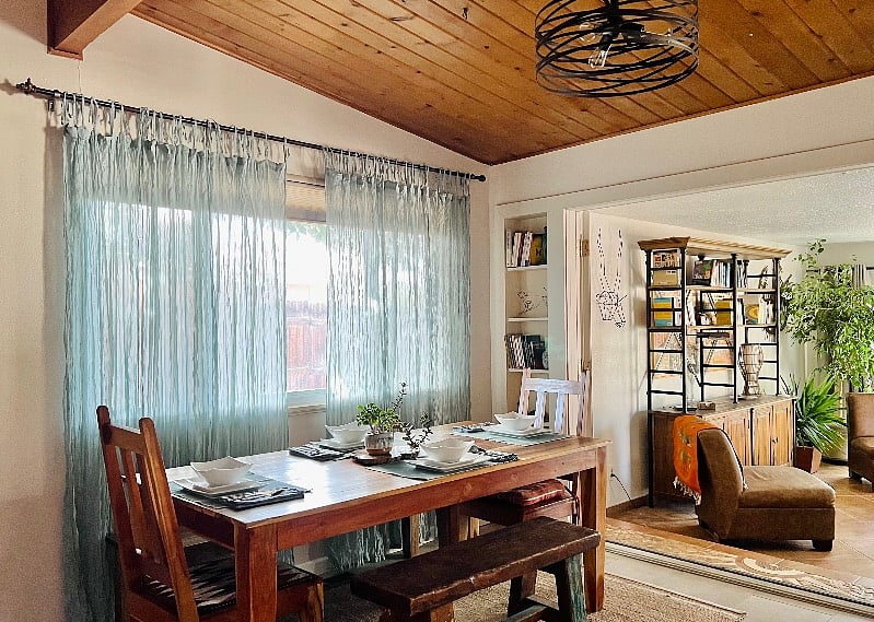 View of dining area and sun room