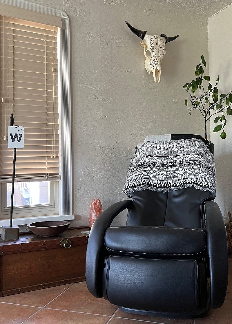 Massage chair in sun room