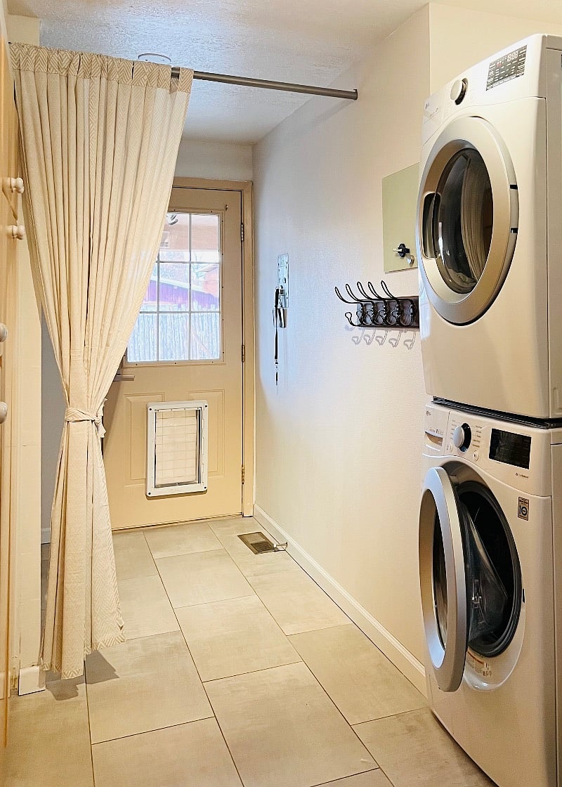 Washer and Dryer in Pantry behind kitchen, back door