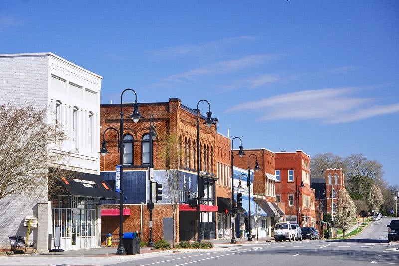 The quaint downtown area of Newton, NC.