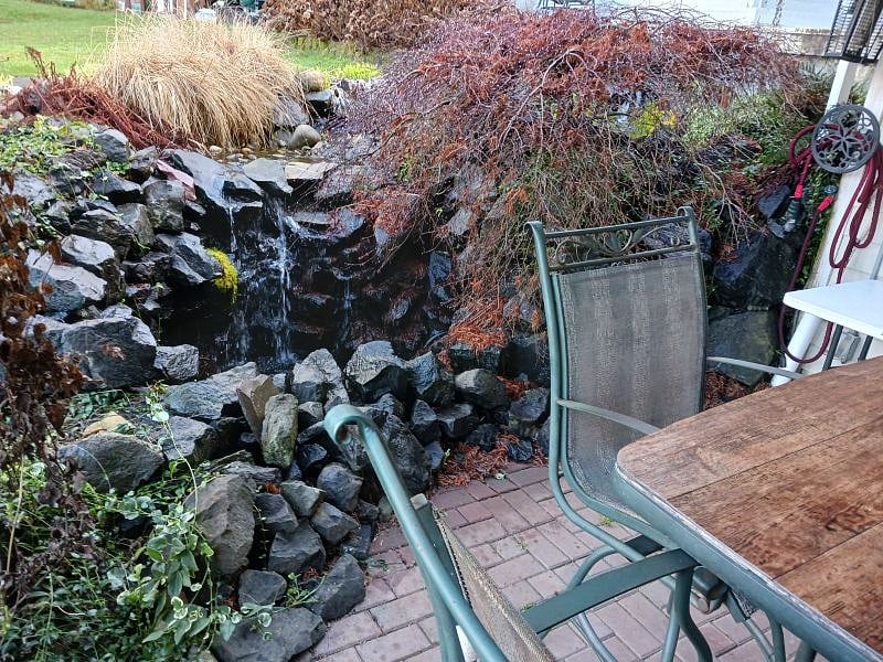 waterfall, patio